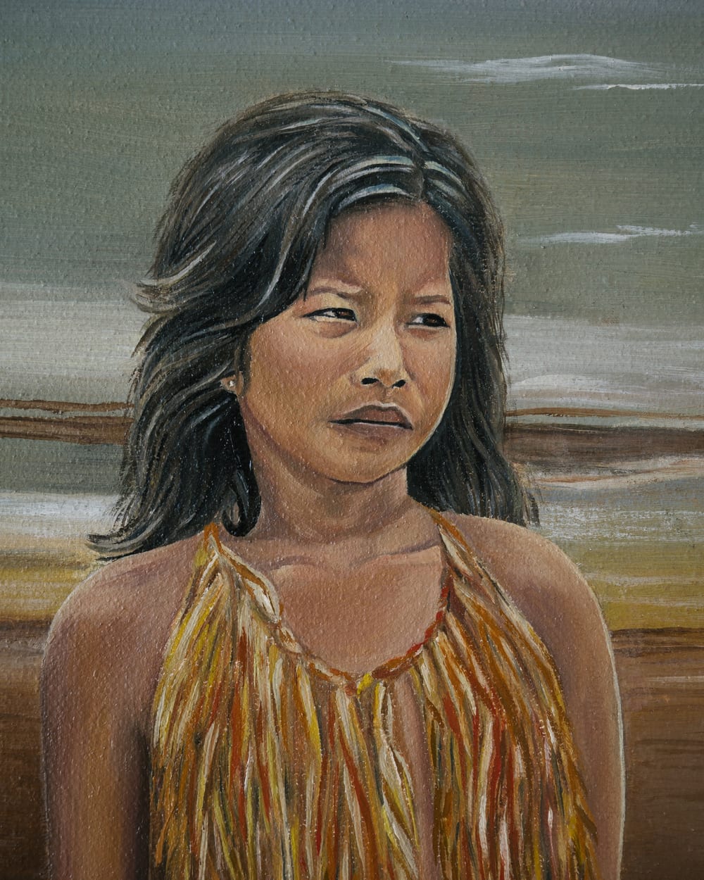 Detail of Guerrera: the girl’s face.